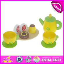 Brinquedo educativo brinquedo de chá de madeira para crianças, brinquedo de madeira artesanal de chá brinquedo para crianças, novo produto jogo de chá xícaras de brinquedo para o bebê w10b085